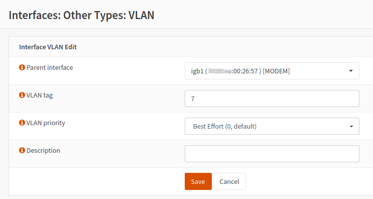 Das VLAN7-Interface wird angelegt